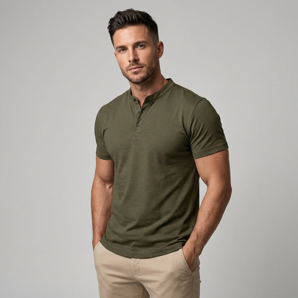 Henley polo voor heren