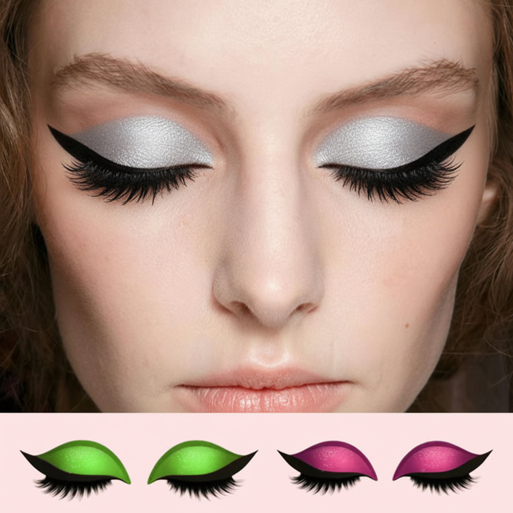 Herbruikbare 3-in-1 stickers met kunstwimpers, oogschaduw en eyeliner