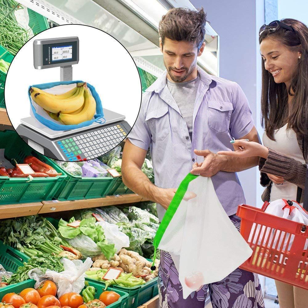 Herbruikbare en ademende opbergzakjes voor groente en fruit - Set van 12
