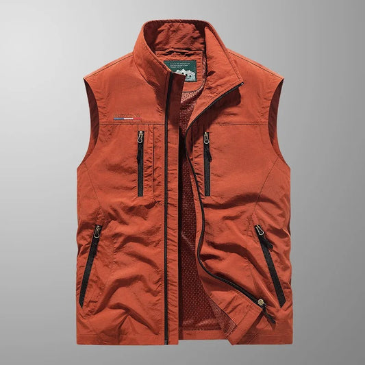 Heren bodywarmer met ritssluiting - Mouwloos jack met opstaande kraag