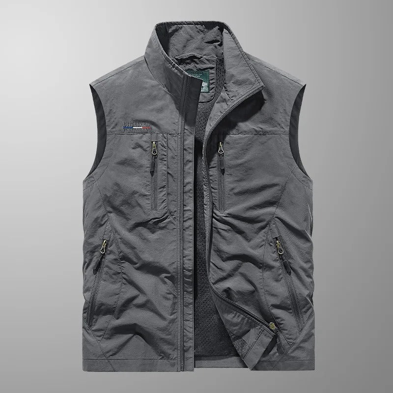 Heren bodywarmer met ritssluiting - Mouwloos jack met opstaande kraag