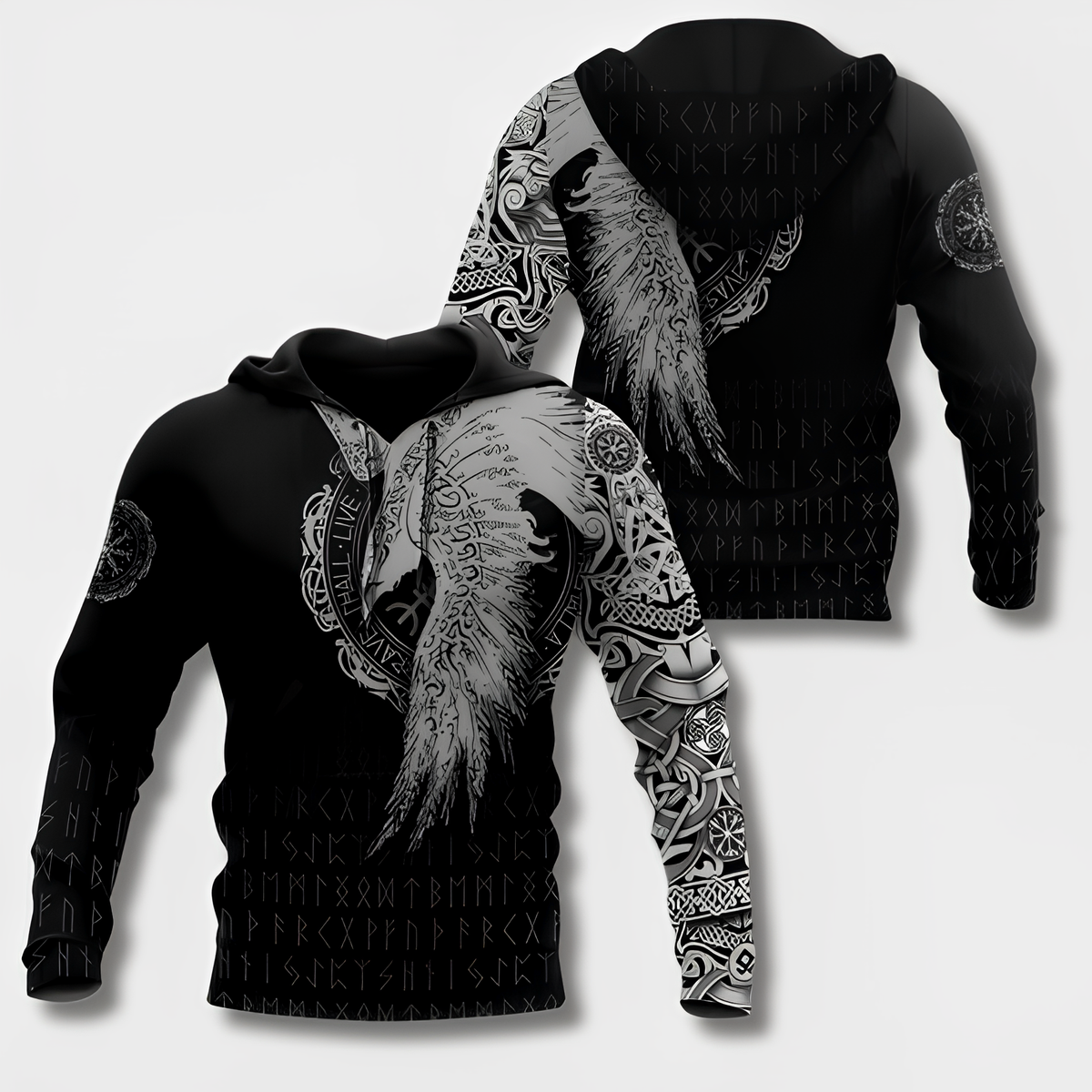 Heren hoodie met Vikingdesign