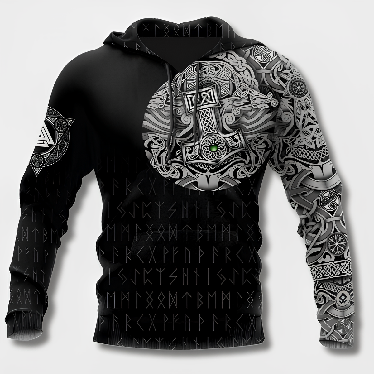 Heren hoodie met Vikingdesign