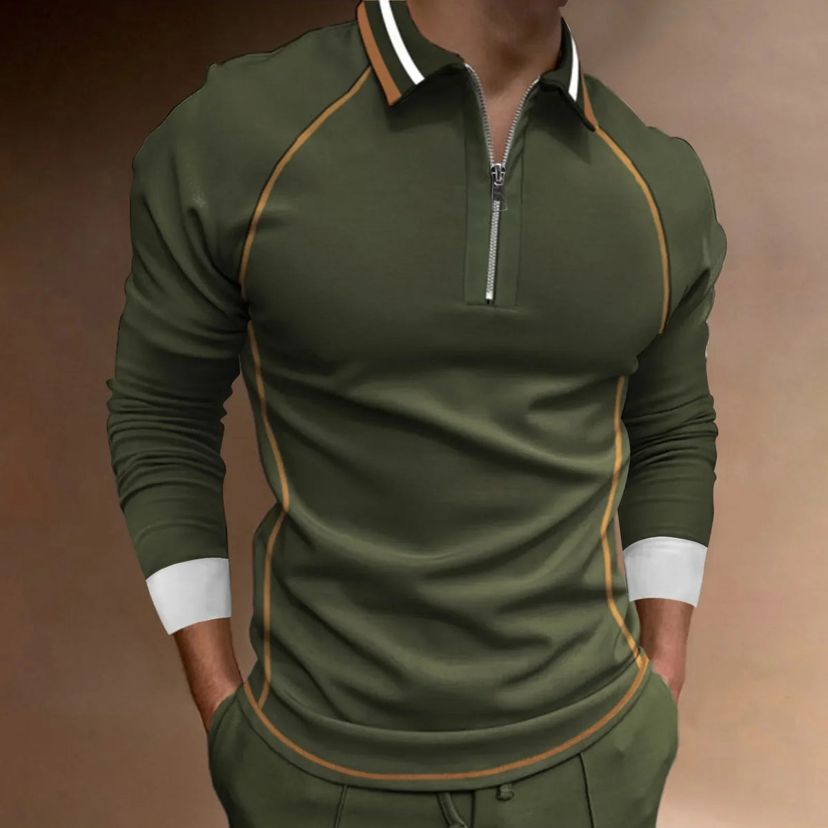 Heren poloshirt met ritssluiting