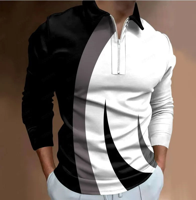 Heren poloshirt met ritssluiting