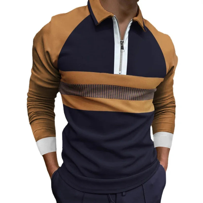 Heren poloshirt met ritssluiting