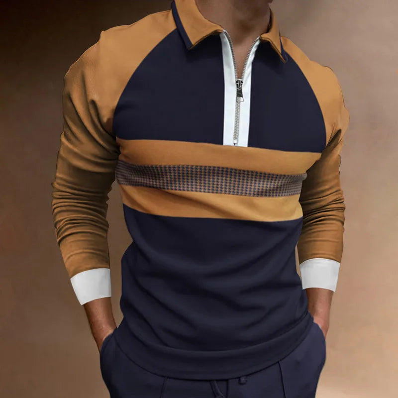 Heren poloshirt met ritssluiting