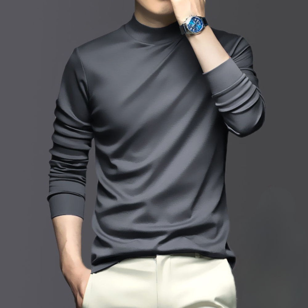 Heren-T-shirt met lange mouwen en slim fit