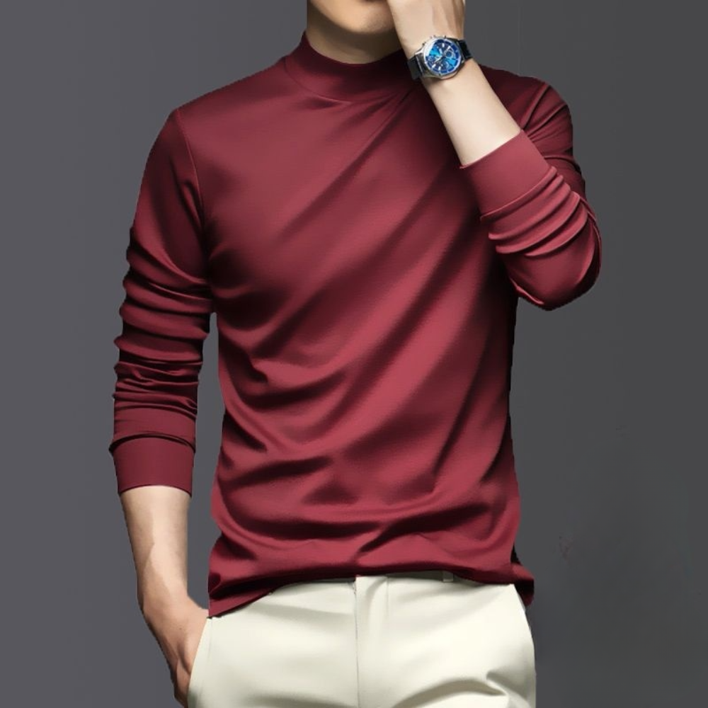 Heren-T-shirt met lange mouwen en slim fit