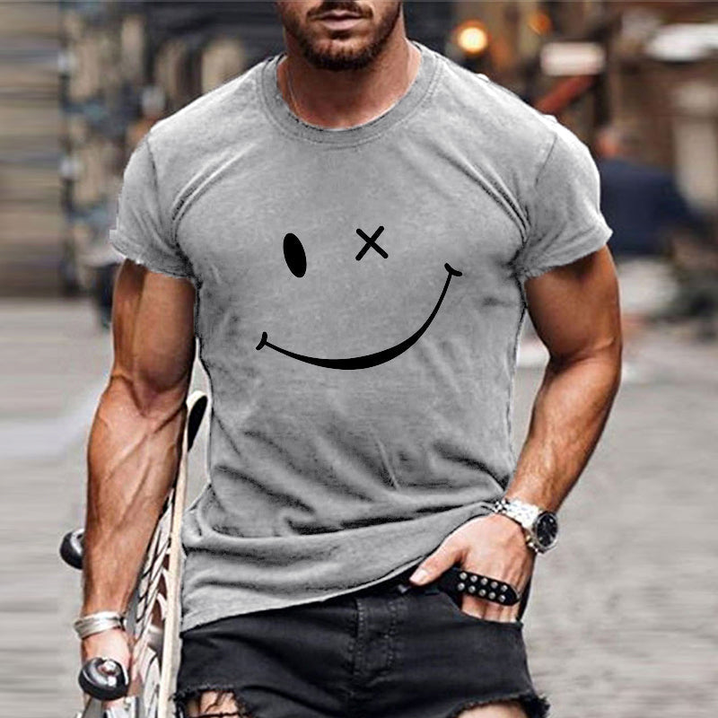 Heren T-shirt met smiley-print