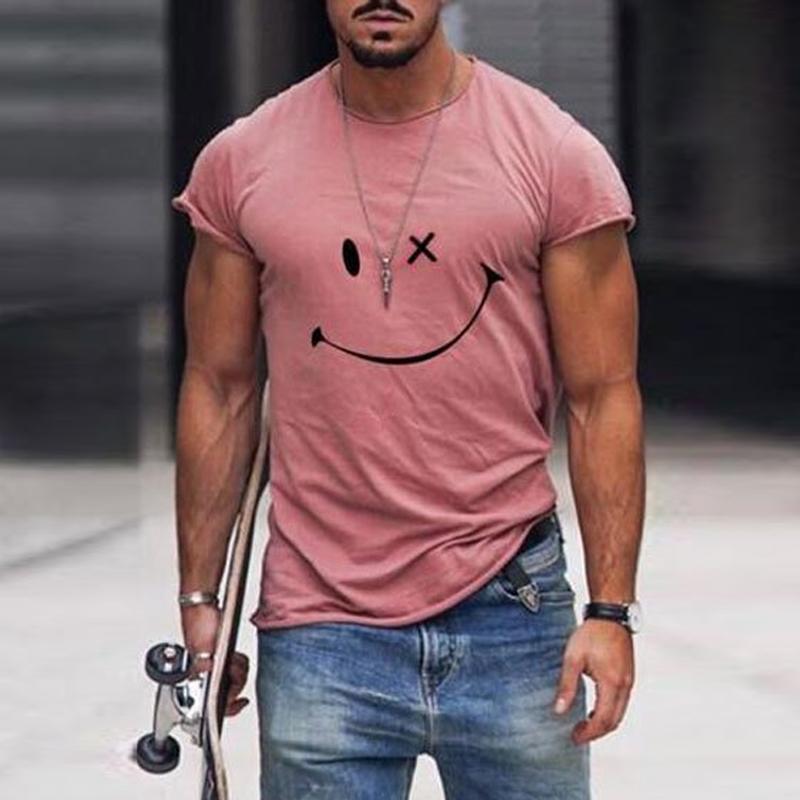 Heren T-shirt met smiley-print
