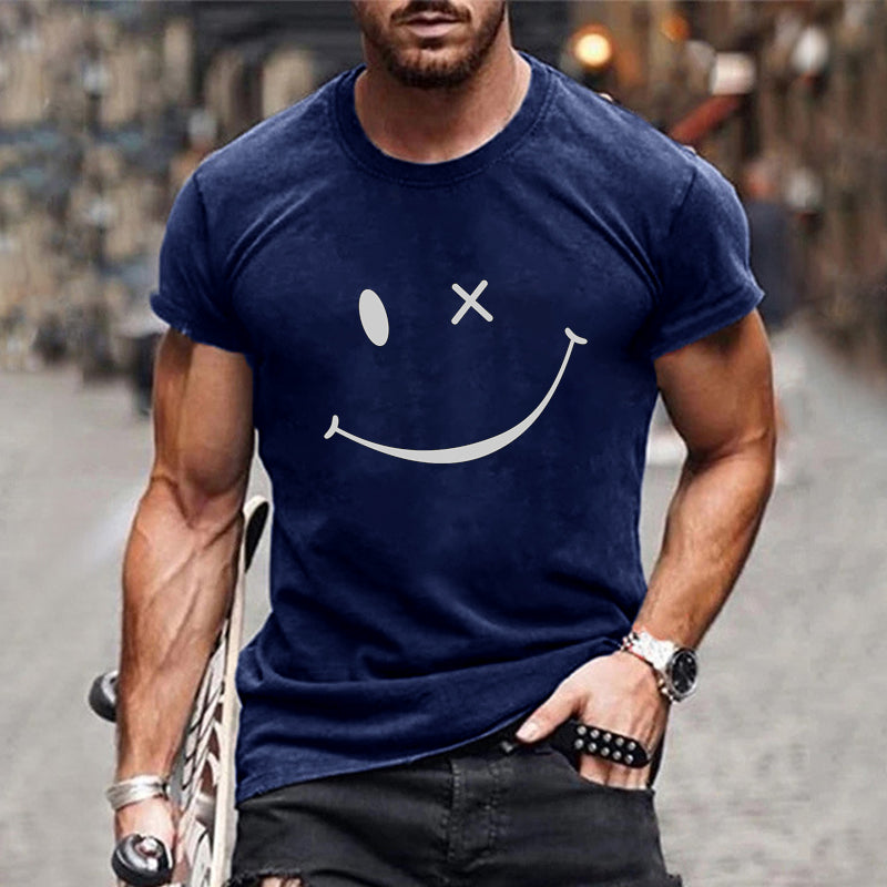 Heren T-shirt met smiley-print