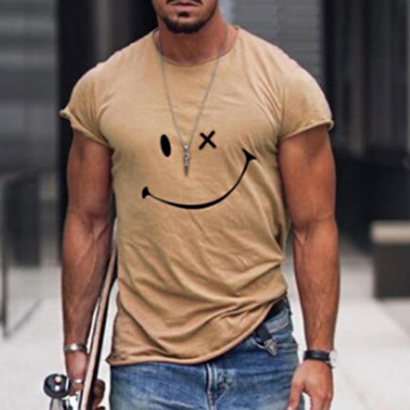 Heren T-shirt met smiley-print