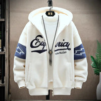 Heren zip-hoodie met grafische opdruk