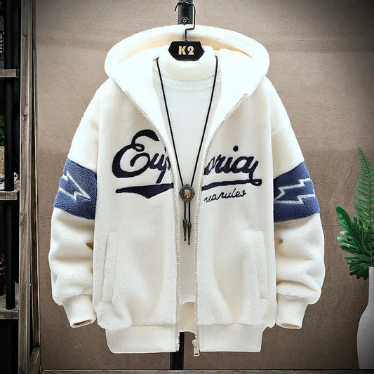 Heren zip-hoodie met grafische opdruk