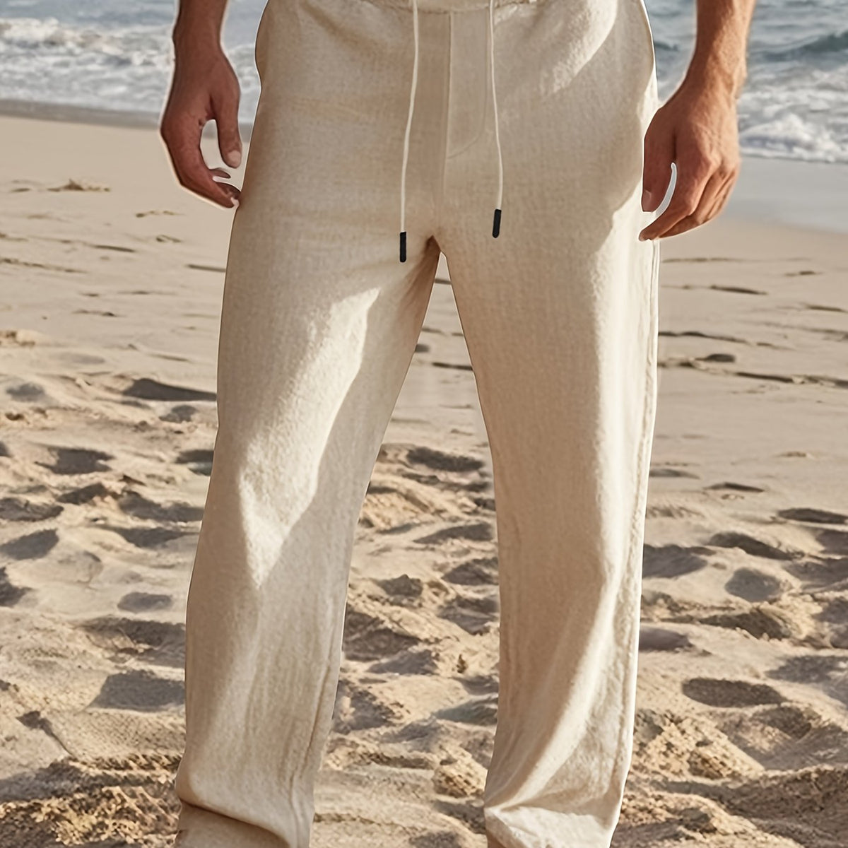 Herenbroek | Broek met Regular Fit en Rechte Pijpen | Taille met Trekkoord | Casual Zomerstijl