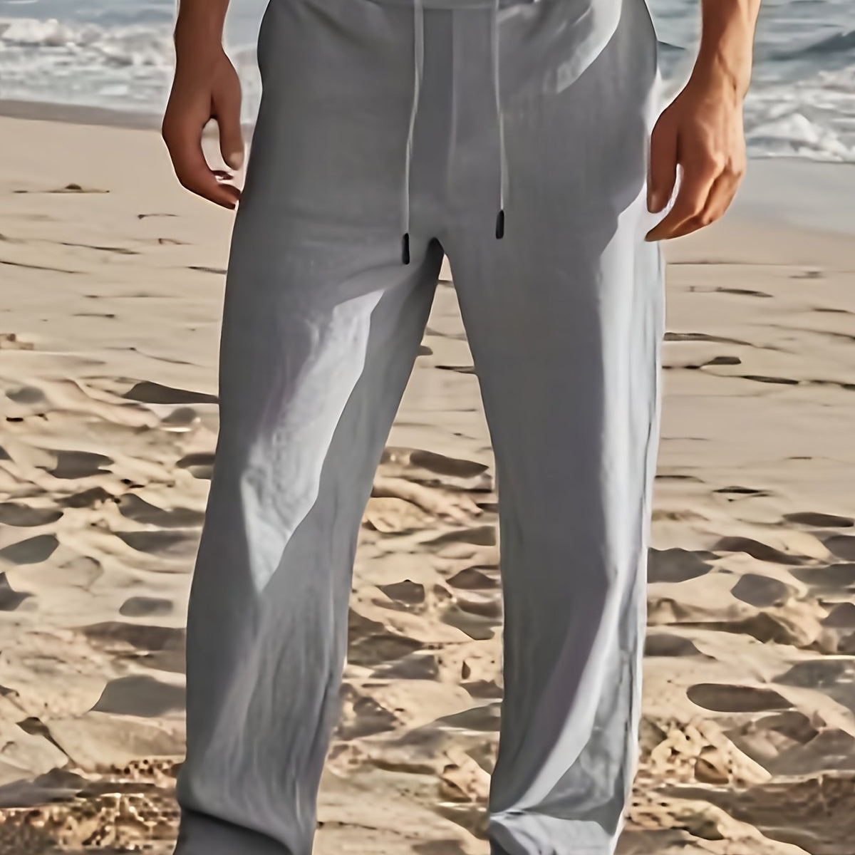 Herenbroek | Broek met Regular Fit en Rechte Pijpen | Taille met Trekkoord | Casual Zomerstijl