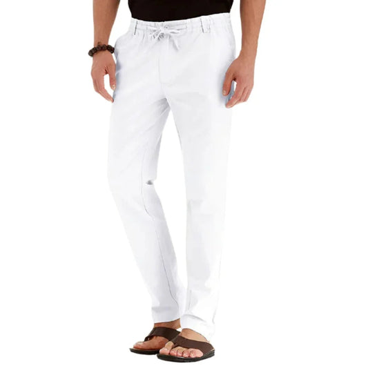 Herenbroek met elastische taille en rechte pijpen