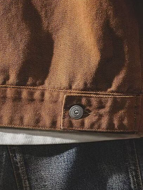 Herencargo-jack in American vintage-stijl, retro werkjack met duurzame pasvorm en klassiek ontwerp
