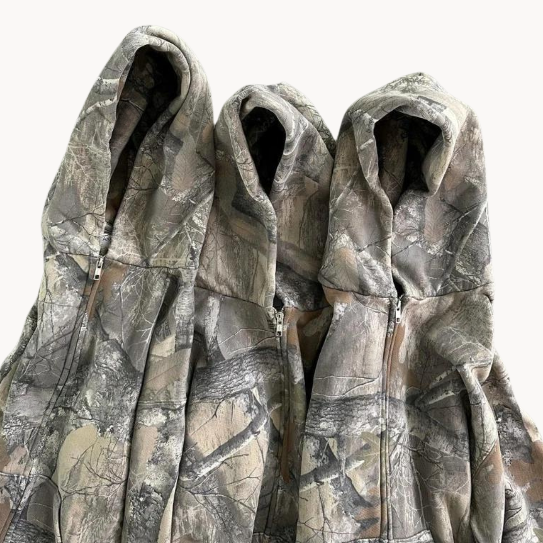 Herenhoodie in camouflagestijl