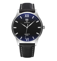 Herenhorloge met leren band