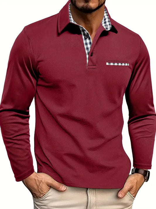 Herenpoloshirt met lange mouwen