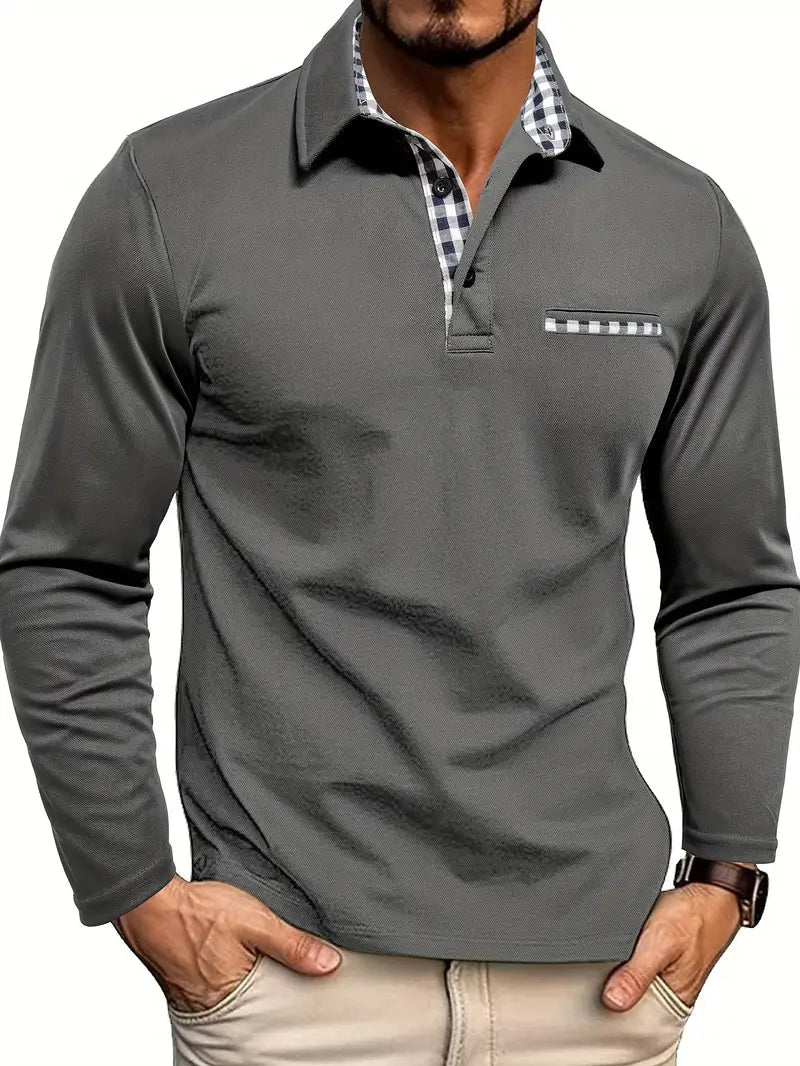 Herenpoloshirt met lange mouwen