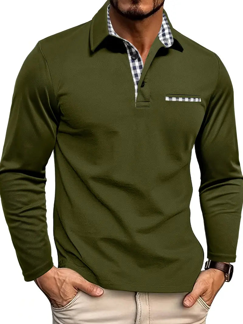 Herenpoloshirt met lange mouwen