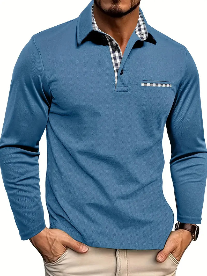 Herenpoloshirt met lange mouwen