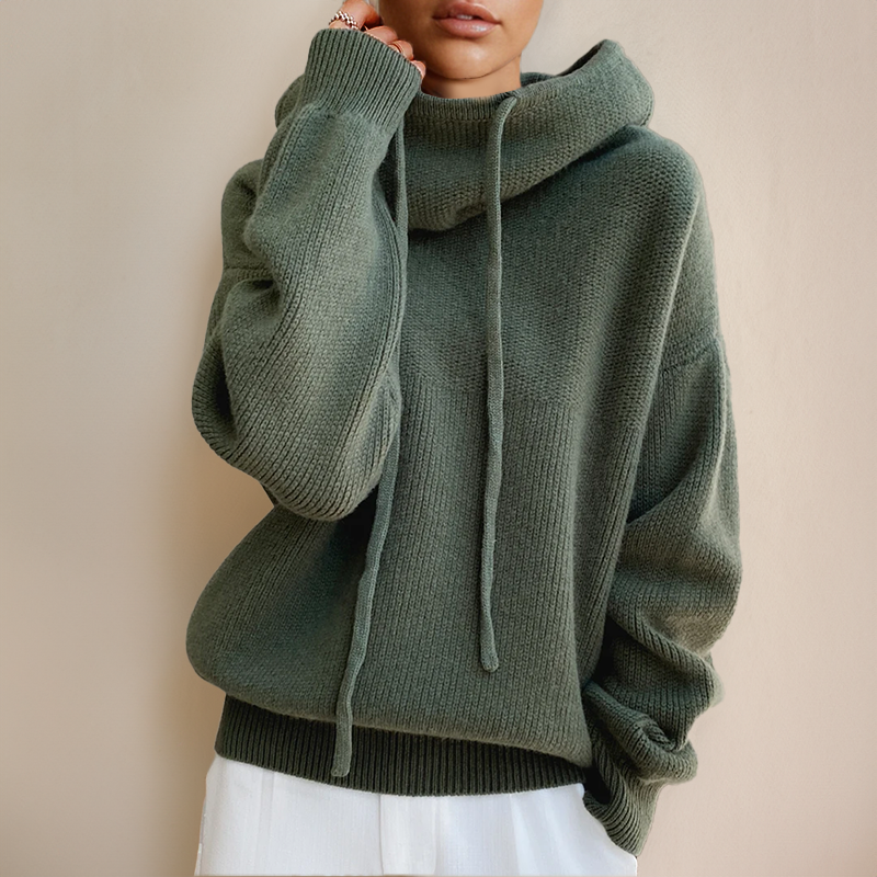 Hoodie met col voor dames en relaxed fit