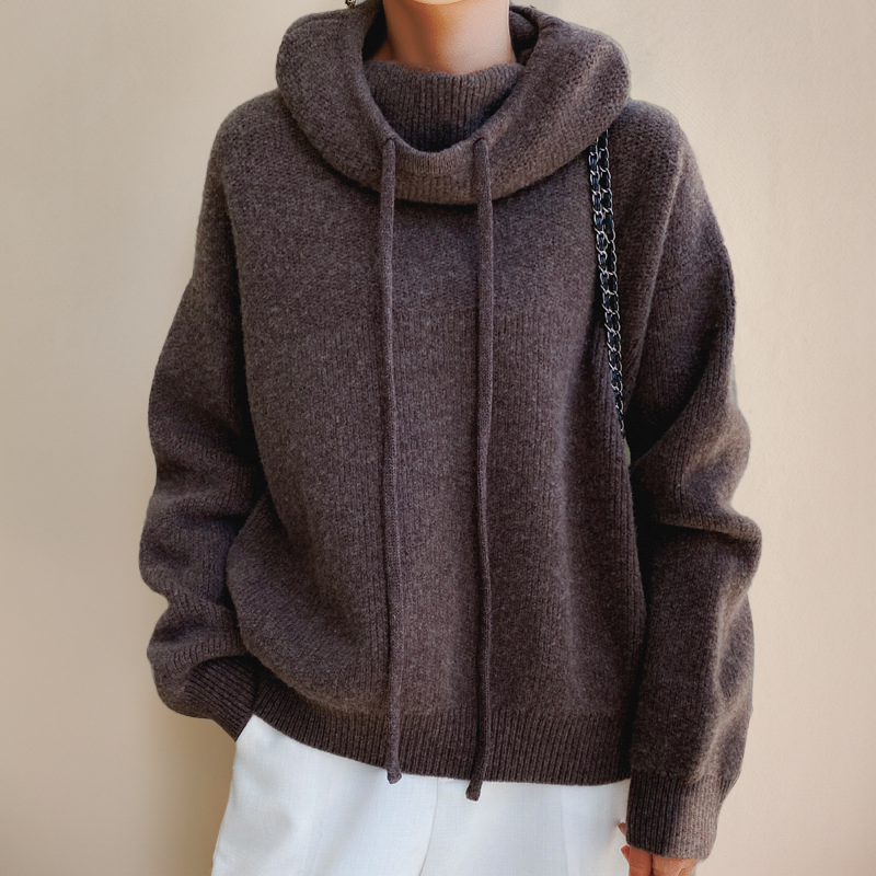 Hoodie met col voor dames en relaxed fit