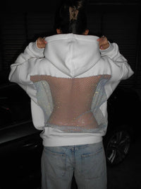 Hoodie met strass-details
