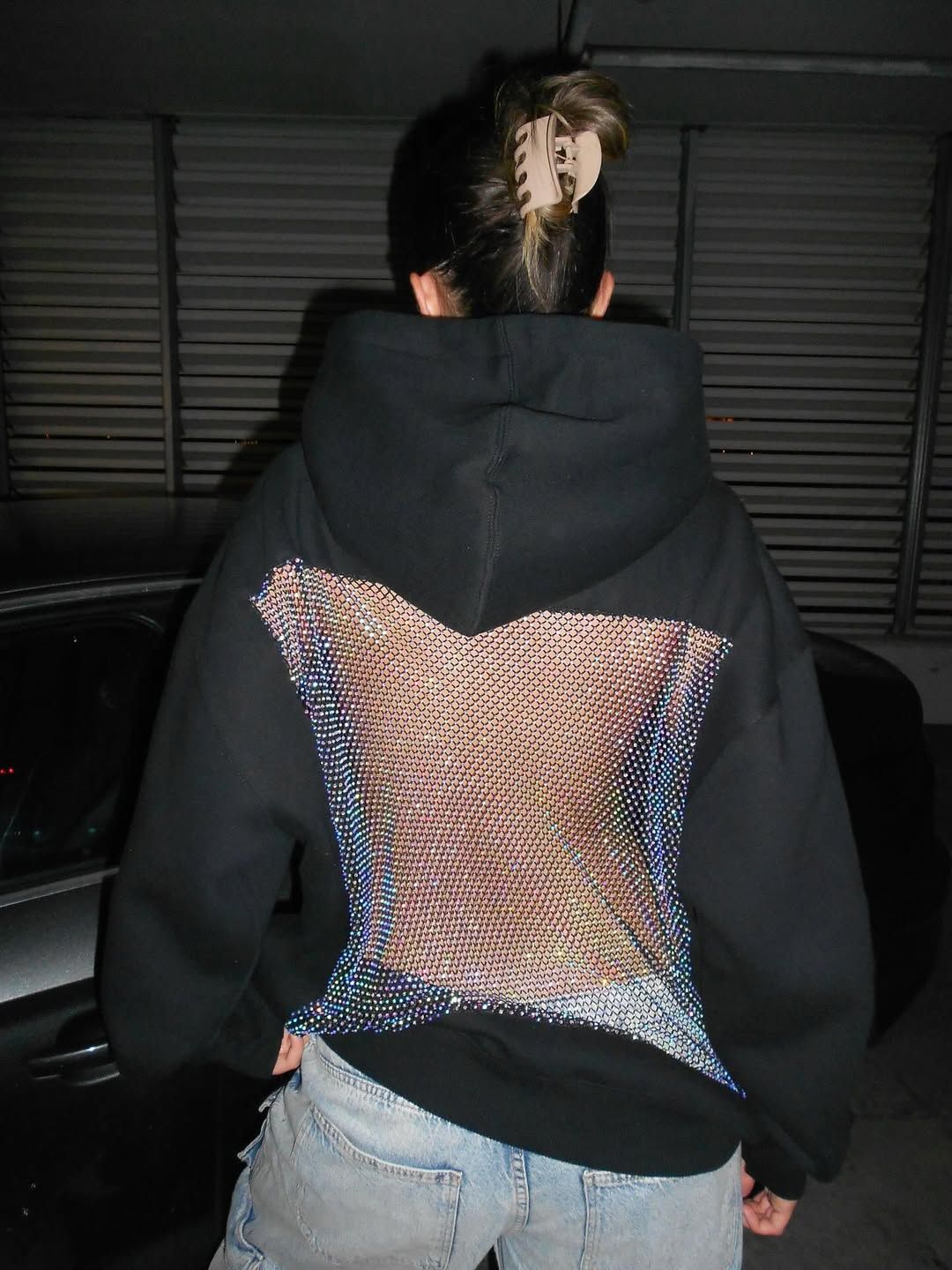 Hoodie met strass-details