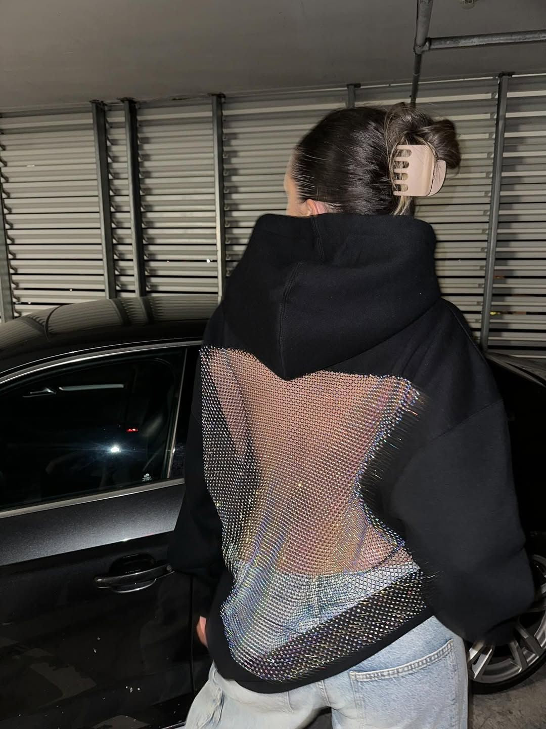 Hoodie met strass-details