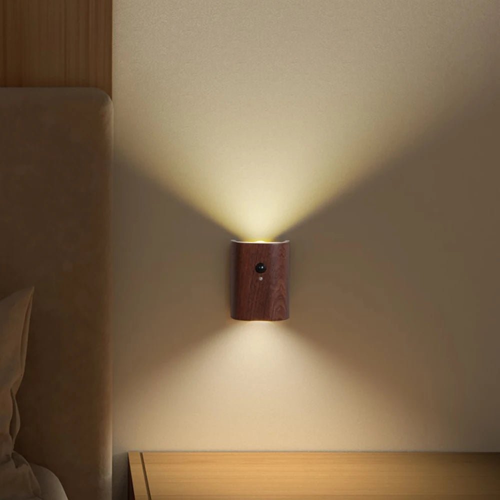 Houten Lamp met Bewegingssensor en Oplaadbare Batterij