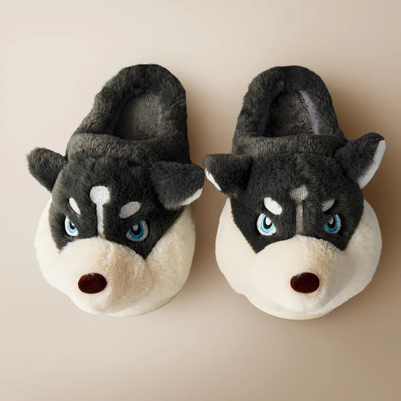 Husky pluche pantoffels – Voor warmte en plezier in huis