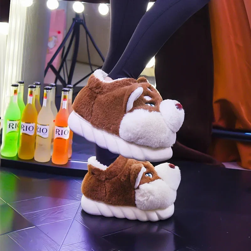 Husky pluche pantoffels – Voor warmte en plezier in huis