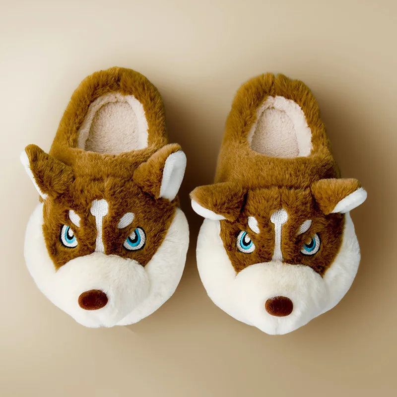 Husky pluche pantoffels – Voor warmte en plezier in huis