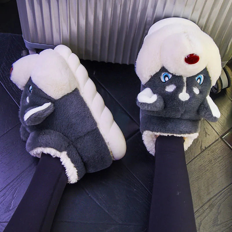 Husky pluche pantoffels – Voor warmte en plezier in huis