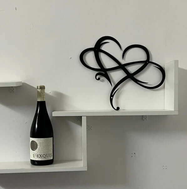 Infinity-hart wanddecoratie - IJzer, Parelmoer