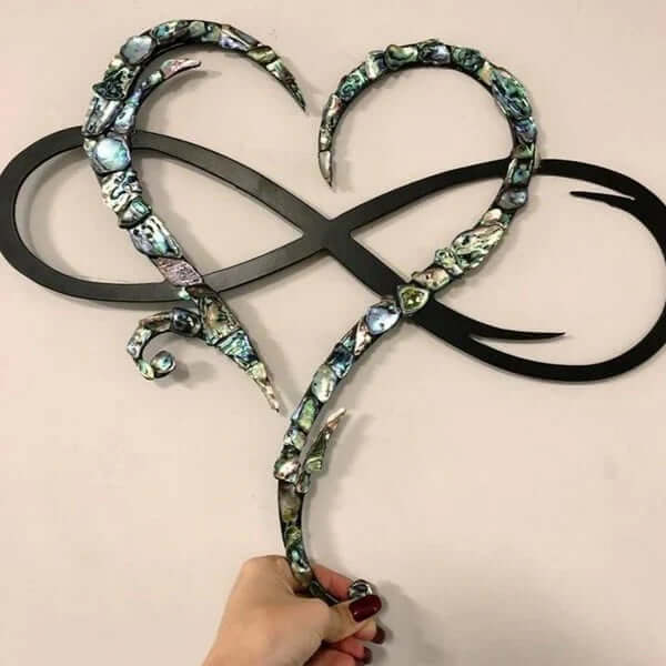 Infinity-hart wanddecoratie - IJzer, Parelmoer