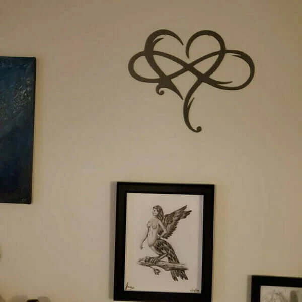 Infinity-hart wanddecoratie - IJzer, Parelmoer