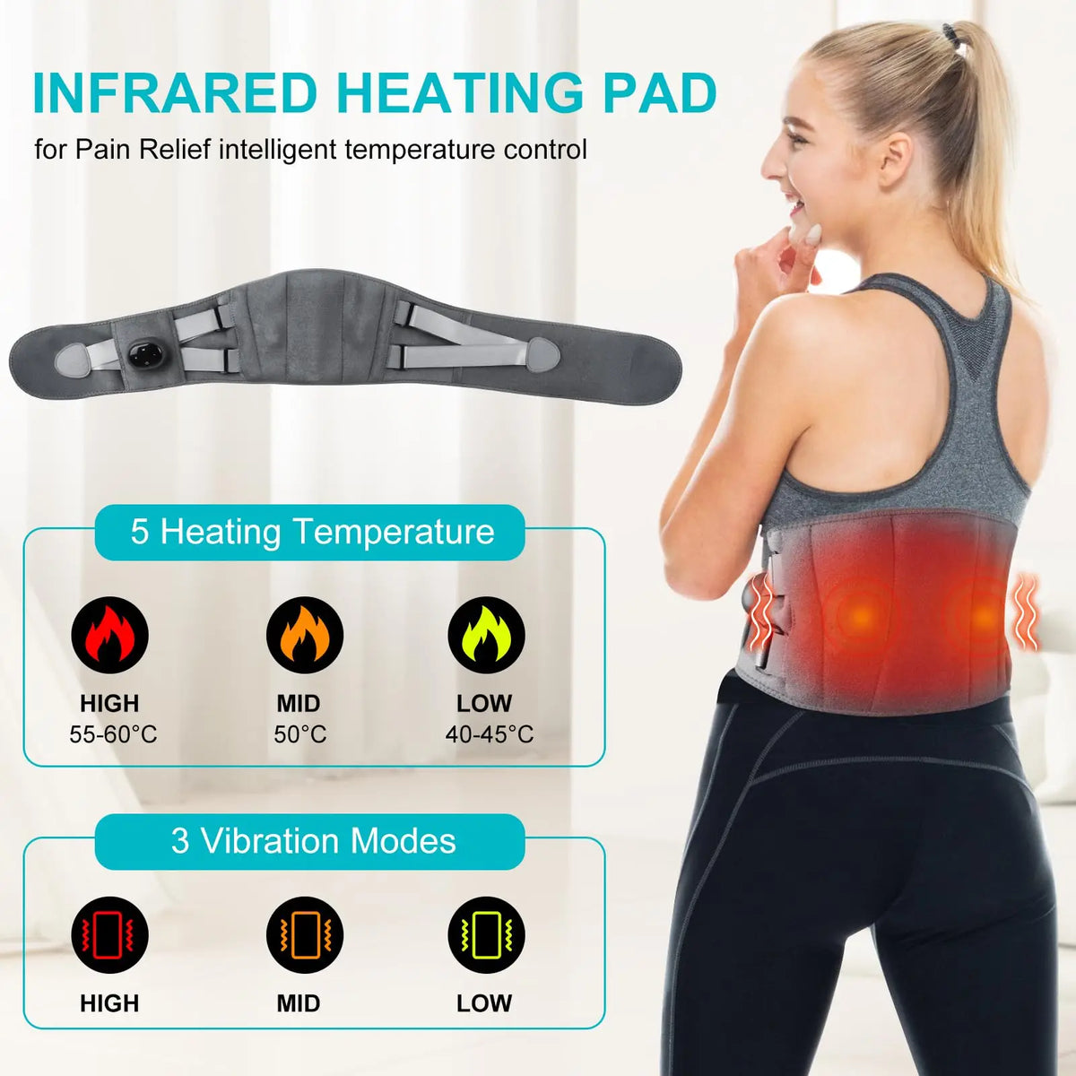 Infrarood Warmtekussen en Taille-massageapparaat - Unisex