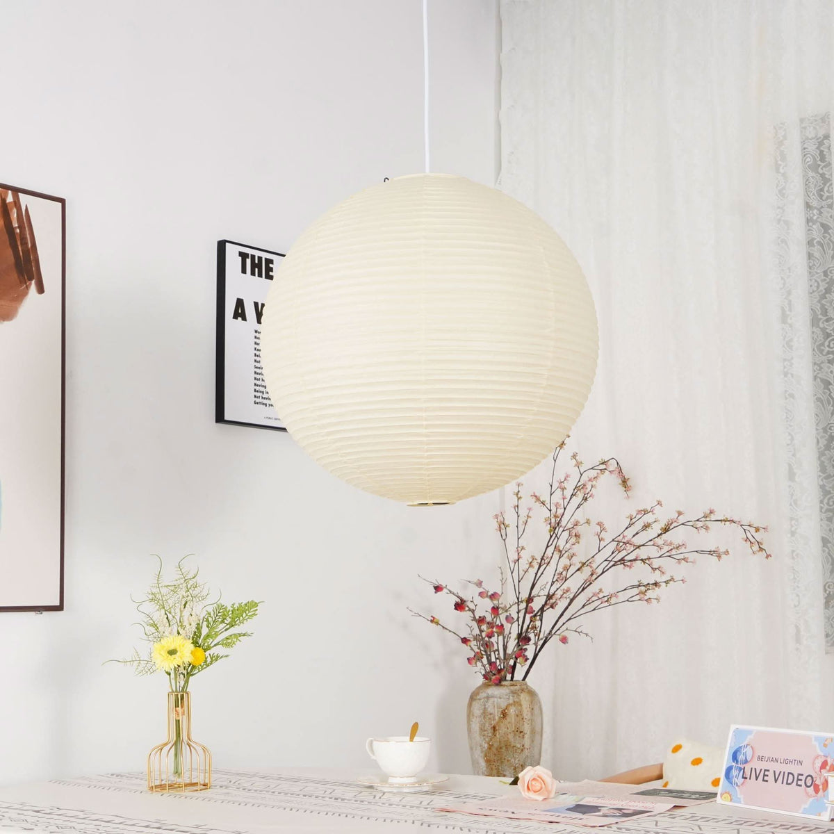 Japanse papieren hanglamp
