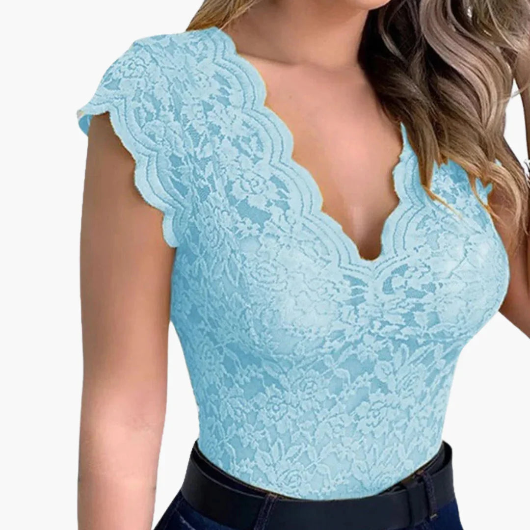 Kanten body met bloemenmotief voor dames - sexy top