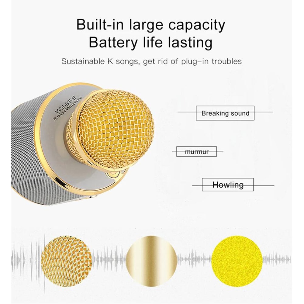 Karaokemicrofoon met bluetooth en luidspreker