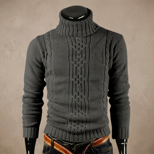 Katoenen gebreide kabeltrui voor heren | Warme casual winterpullover
