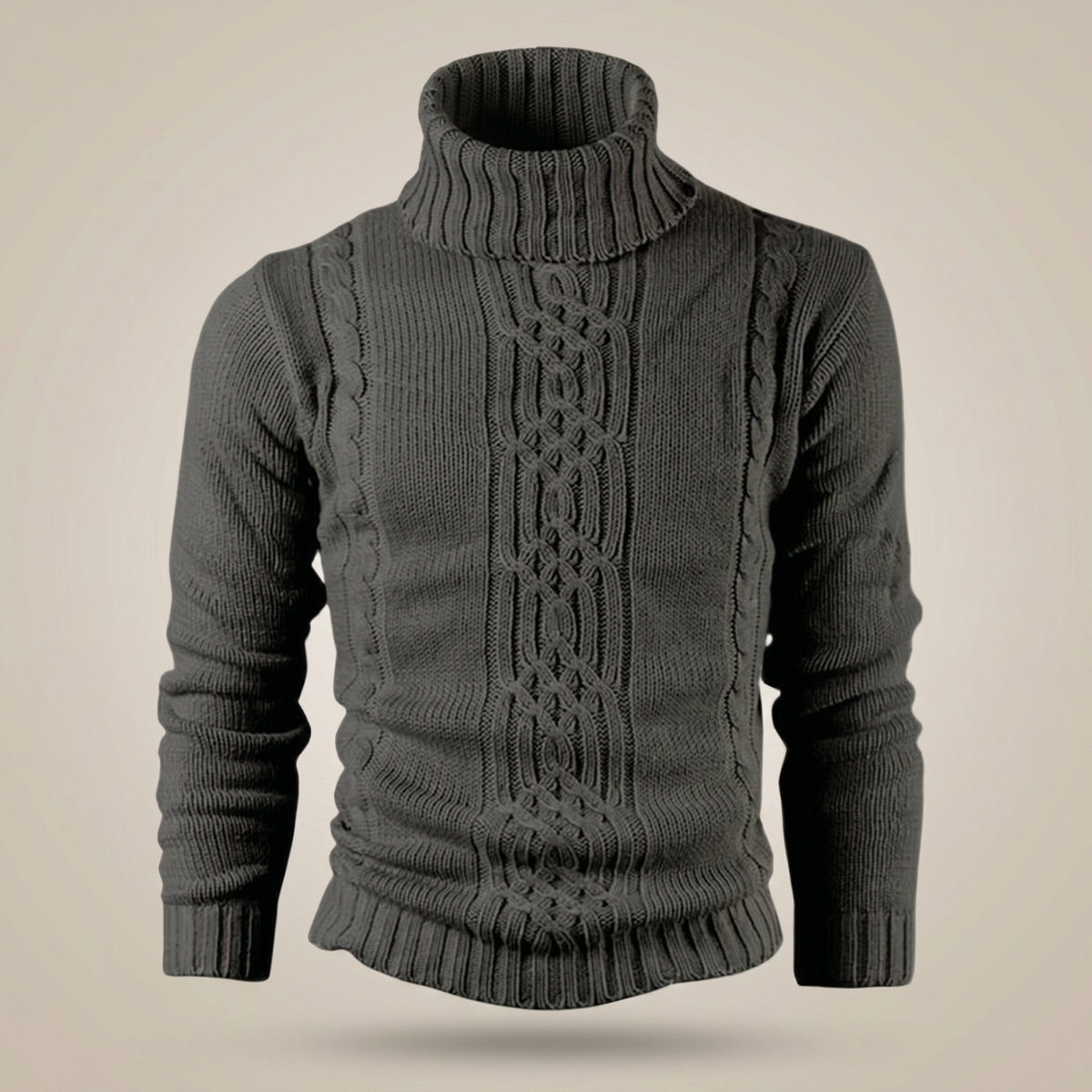 Katoenen gebreide kabeltrui voor heren | Warme casual winterpullover