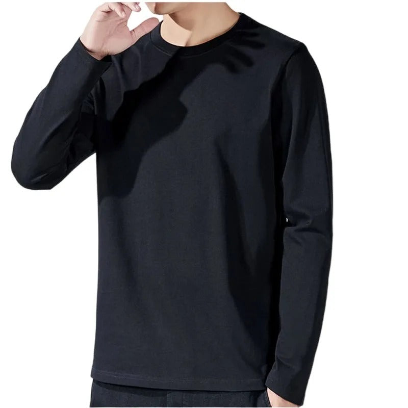 Katoenen T-shirt met lange mouwen voor heren