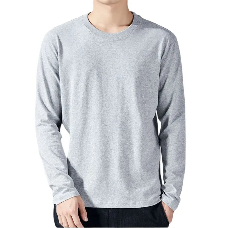 Katoenen T-shirt met lange mouwen voor heren